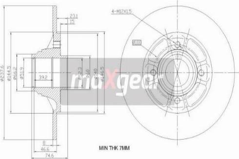 Maxgear 19-1972 - Brzdový kotouč www.parts5.com