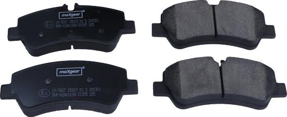 Maxgear 19-3667 - Brake Pad Set, disc brake www.parts5.com