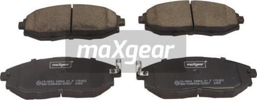 Maxgear 19-3004 - Brake Pad Set, disc brake www.parts5.com