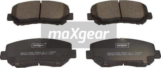 Maxgear 19-3038 - Тормозные колодки, дисковые, комплект www.parts5.com