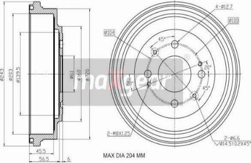 Maxgear 19-3192 - Tambor de freno www.parts5.com