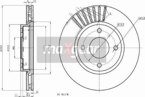 Maxgear 19-3353 - Тормозной диск www.parts5.com