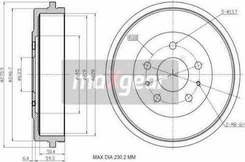 Maxgear 19-3205 - Тормозной барабан www.parts5.com