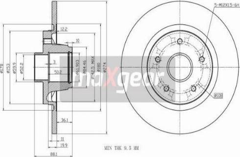 Maxgear 19-3228 - Тормозной диск www.parts5.com