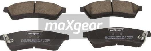 Maxgear 19-2908 - Brake Pad Set, disc brake www.parts5.com