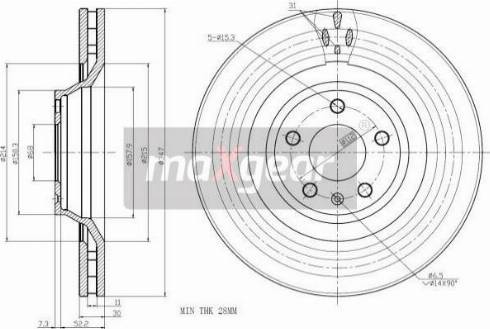 Maxgear 19-2492 - Brake Disc www.parts5.com