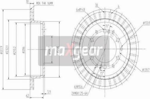 Maxgear 19-2464 - Fren diski www.parts5.com