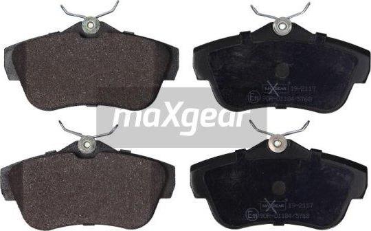 Maxgear 19-2117 - Sada brzdových destiček, kotoučová brzda parts5.com