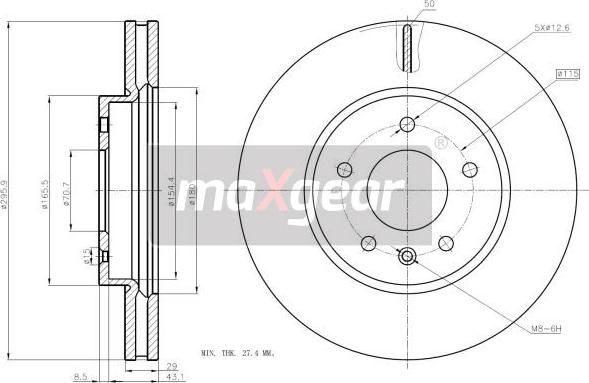 Maxgear 19-2369 - Disco de freno www.parts5.com