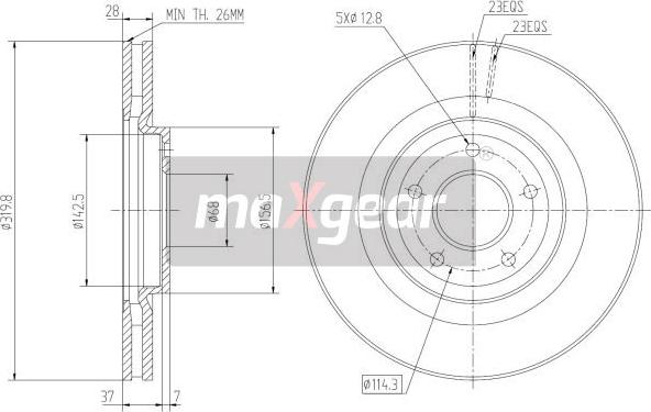 Maxgear 19-2364 - Disc frana www.parts5.com