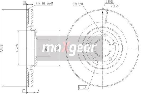 Maxgear 19-2364 - Disc frana www.parts5.com