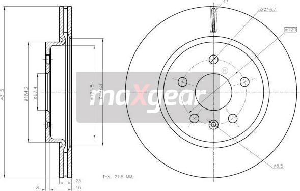 Maxgear 19-2368MAX - Brake Disc www.parts5.com