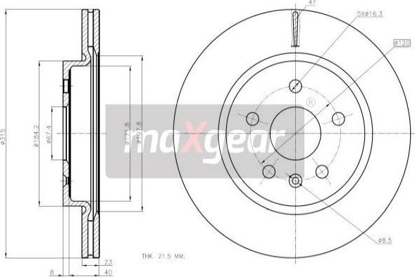 Maxgear 19-2368 - Brake Disc www.parts5.com