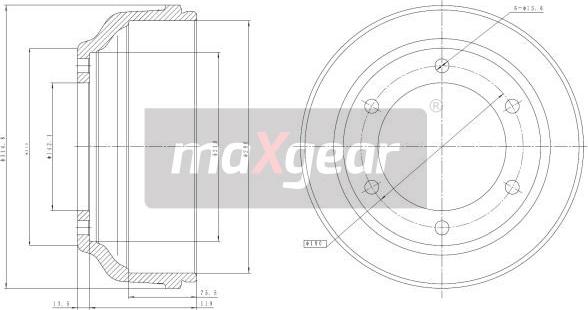 Maxgear 19-2304 - Спирачен барабан www.parts5.com