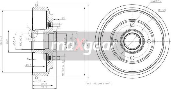 Maxgear 19-2316 - Tambor de freno www.parts5.com