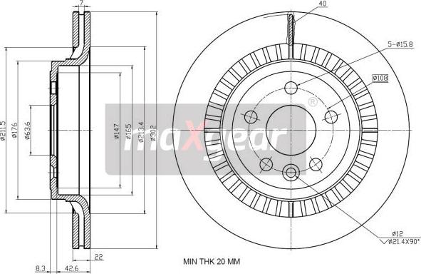 Maxgear 19-2335 - Brzdový kotúč www.parts5.com