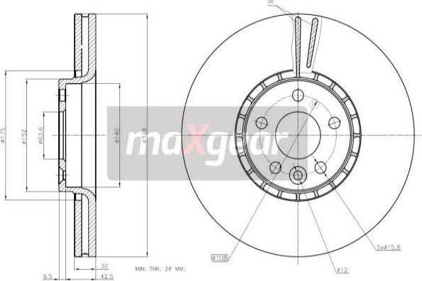 Maxgear 19-2336 - Tarcza hamulcowa www.parts5.com