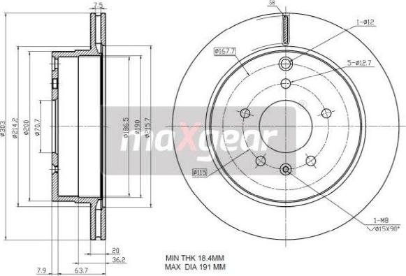 Maxgear 19-2370 - Disco de freno www.parts5.com