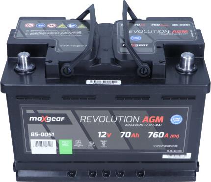 Maxgear 85-0051 - Starter Battery www.parts5.com