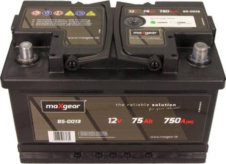 Maxgear 85-0013 - Starter Battery www.parts5.com