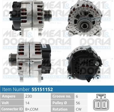 Meat & Doria 55151152 - Alternator parts5.com