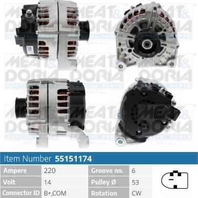 Meat & Doria 55151174 - Alternator www.parts5.com