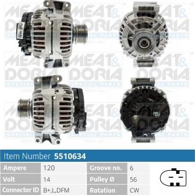 Meat & Doria 5510634 - Alternator www.parts5.com