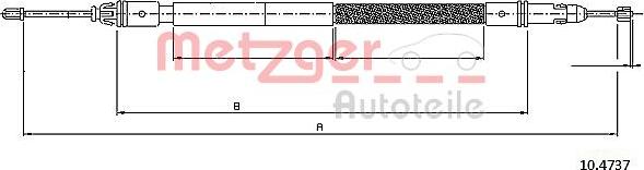 Metzger 10.4737 - Cable, parking brake www.parts5.com