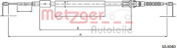 Metzger 10.6043 - Cable de accionamiento, freno de estacionamiento www.parts5.com