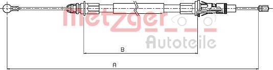 Metzger 10.6854 - Cablu, frana de parcare www.parts5.com