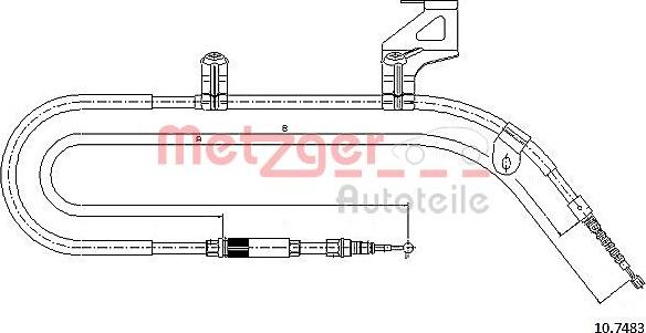 Metzger 10.7483 - Cable, parking brake www.parts5.com