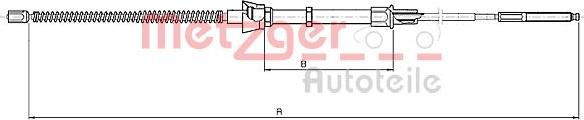 Metzger 10.7136 - Cablu, frana de parcare parts5.com