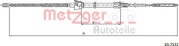 Metzger 10.7132 - Cable, parking brake parts5.com