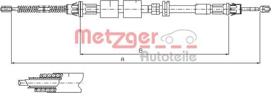 Metzger 11.5507 - Cable, parking brake www.parts5.com