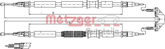 Metzger 11.5862 - Cable, parking brake www.parts5.com