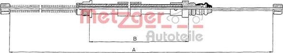 Metzger 11.6673 - Čelično uže, parkirna kočnica www.parts5.com