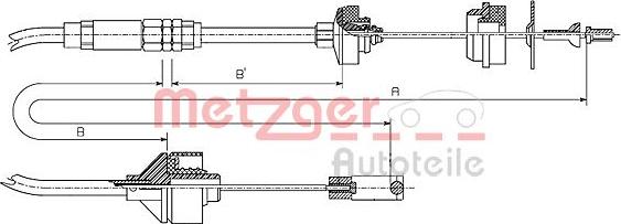 Metzger 11.2195 - Clutch Cable www.parts5.com