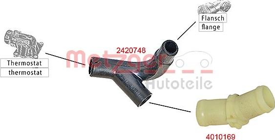 Metzger 4010169 - Przewód układu chłodzenia www.parts5.com