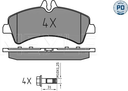 Meyle 025 292 1720/PD - Set placute frana,frana disc www.parts5.com