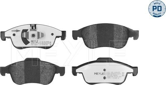 Meyle 025 249 1418/PD - Komplet zavornih oblog, ploscne (kolutne) zavore www.parts5.com