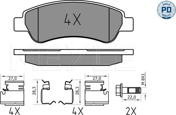 Meyle 025 244 6519/PD - Piduriklotsi komplekt,ketaspidur www.parts5.com