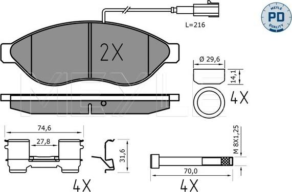 Meyle 025 244 6819-1/PD - Bremsbelagsatz, Scheibenbremse www.parts5.com