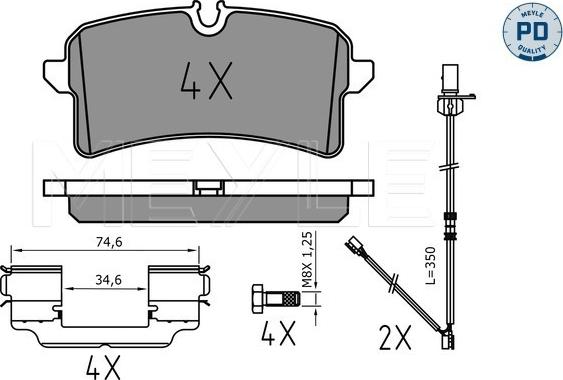 Meyle 025 246 4317/PD - Sada brzdových platničiek kotúčovej brzdy www.parts5.com