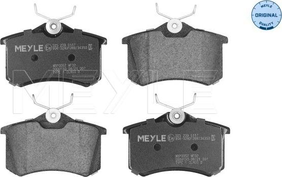 Meyle 025 209 6117 - Тормозные колодки, дисковые, комплект www.parts5.com