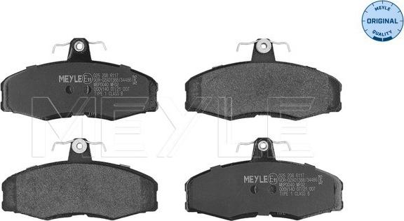 Meyle 025 208 6117 - Brake Pad Set, disc brake www.parts5.com