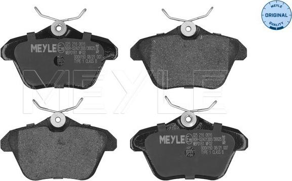 Meyle 025 216 0616 - Brake Pad Set, disc brake www.parts5.com