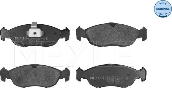 Meyle 025 218 2717 - Brake Pad Set, disc brake www.parts5.com