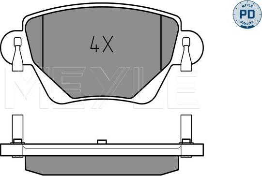 Meyle 025 235 5717/PD - Sada brzdových destiček, kotoučová brzda parts5.com