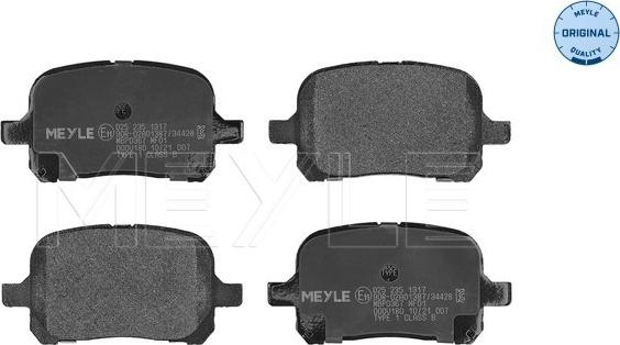 Meyle 025 235 1317 - Brake Pad Set, disc brake www.parts5.com