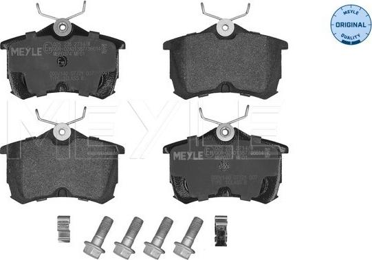 Meyle 025 235 2714/W - Тормозные колодки, дисковые, комплект www.parts5.com